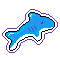 pixela rt of a gummy worm shark. he is blue and cute