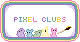 colorful pixel art with several creatures holding a paintbrush underneath text that reads pixel clubs