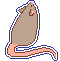 pixel art of a brownish rat with a pink tail looking away and sort of upward