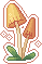 pixel art of long mushrooms
